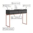 Ver imagem 2 de Aparador Buffet Rio 2 Gavetas para Sala 90 Cm Preto Cobre