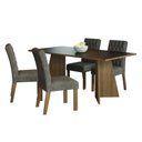 Ver imagem 2 de Conjunto Sala de Jantar Mesa Tampo de Madeira 4 Cadeiras Rustic/preto/silver Ruby Madesa