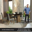 Ver imagem 3 de Conjunto Sala de Jantar Mesa Tampo de Madeira 4 Cadeiras Rustic/preto/silver Ruby Madesa