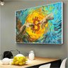 Quadro Bitcoins Moderno A Criação de Adão Michelangelo:120x80 cm/BRANCA - 7