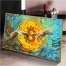Quadro Bitcoins Moderno A Criação de Adão Michelangelo:120x80 cm/BRANCA - 6