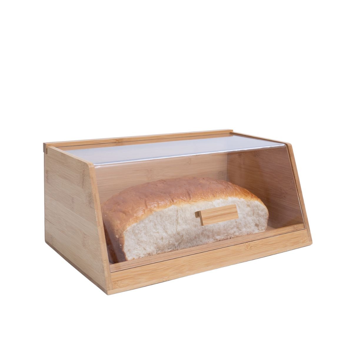 Porta pão de bambu com tampa transparente 35cm - Oikos - 2