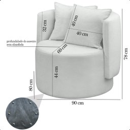 Kit 2 Poltrona Orgânica Maya Boucle Cru Redonda Decorativa - Arkell - 8