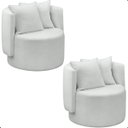 Ver imagem 1 de Kit 2 Poltrona Orgânica Maya Boucle Cru Redonda Decorativa - Arkell