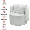 Ver imagem 7 de Kit 2 Poltrona Orgânica Maya Boucle Cru Redonda Decorativa - Arkell