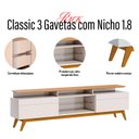 Ver imagem 6 de Rack Bancada Classic 2 Gavetas com Nicho e Painel para TV Suspenso Ripado Loft 1.8 Off White Nature