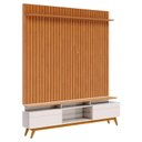Ver imagem 1 de Rack Bancada Classic 2 Gavetas com Nicho e Painel para TV Suspenso Ripado Loft 1.8 Off White Nature