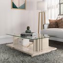 Ver imagem 2 de Mesa de Centro com Vidro Frizz - 7 Decor Calacata e Off White