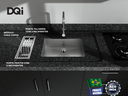 Ver imagem 2 de Cuba Kit Escorredor Completo Dqi Linear Módulo Único 43cm em Aço Inox Escovado