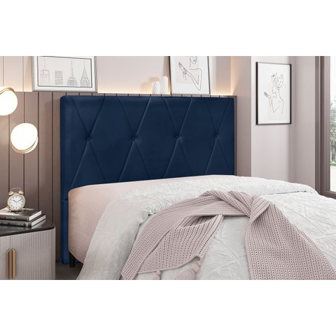 Cabeceira King Suede 195cm Aquilla Azul