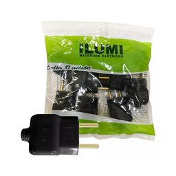 Pacote 10un Benjamin Tomada Pino Plug 2P Macho 10A:Branco - 7