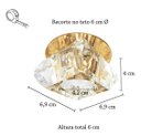 Ver imagem 5 de 4 Spot Embutido Cristal Base Dourada G9 Lavabo Sala Bet11