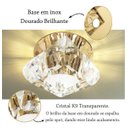 Ver imagem 2 de 4 Spot Embutido Cristal Base Dourada G9 Lavabo Sala Bet11