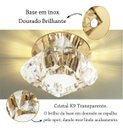 Ver imagem 2 de 4 Spot Embutido Cristal Base Dourada G9 Lavabo Sala Bet11