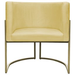 Kit 2 Poltronas Decorativa Recepção Luna Suede Cores Base de Ferro Champagne - 5