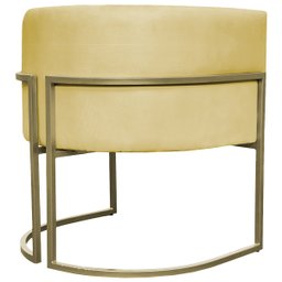 Kit 2 Poltronas Decorativa Recepção Luna Suede Cores Base de Ferro Champagne - 7