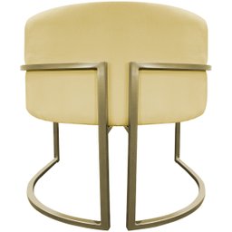 Kit 2 Poltronas Decorativa Recepção Luna Suede Cores Base de Ferro Champagne - 8