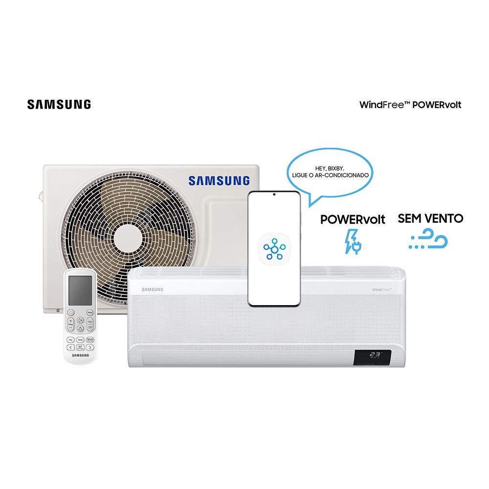 Ar Condicionado Split Inverter Samsung WindFree PowerVolt Frio 12000 BTUs Bivolt AR12BVFAVWKXAZ - 4