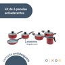 Jogo de Panelas Antiaderente Cerâmica 6 Pçs Vermelha - Oikos - 2