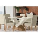 Ver imagem 3 de Base Mesa de Jantar Amora BA35 Madeirado s/ Tampo Freijó/Off White - Kappesberg