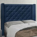 Ver imagem 1 de Cabeceira Casal 140cm Suede Vicenza Azul