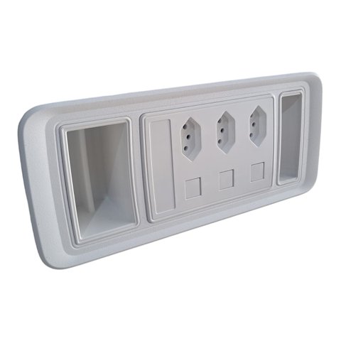 Caixa Regua Tomada Embutir 3 Tomadas 2 Rj45 1 Usb-c