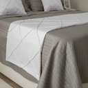Ver imagem 3 de Peseira Drapeada Veludo Luxo 2,40x0,50m Dupla Face cama queen Branco