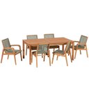 Ver mais imagens de Mesa de Jantar com 04 Cadeiras sem Braço e 02 Cadeiras com Braço Trammare C07 Corda Verde Oliva - Ly