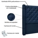 Ver imagem 4 de Cabeceira King 195cm Suede Vicenza Azul