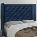 Ver imagem 1 de Cabeceira King 195cm Suede Vicenza Azul