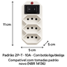 Adaptador Benjamin 3 Tomadas com Interruptor Liga/desliga - 4