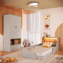 Ver imagem 1 de Quarto Infantil Cama Montessoriana e Roupeiro Lille Cj079 Arenas