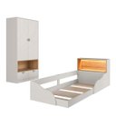 Ver imagem 3 de Quarto Infantil Cama Montessoriana e Roupeiro Lille Cj079 Arenas