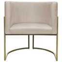 Ver imagem 5 de Poltrona Decorativa Recepção Luna Suede Base Ferro Champagne