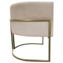Ver imagem 6 de Poltrona Decorativa Recepção Luna Suede Base Ferro Champagne