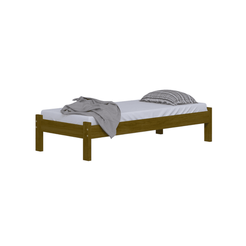 Cama de Solteiro Imbuia 199cm Nemargi