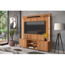 Estante com Rodízios Home para Sala Tv até 65 Polegadas Florença Lukaliam:jequitiba - 1