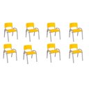 Ver imagem 2 de Kit 8 Cadeira Iso Infantil Creche, Escola Base Cinza Amarelo