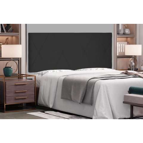 Cabeceira Suspensa Queen 160cm Suede Aquilla Preto