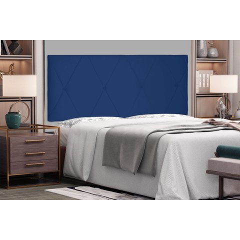 Cabeceira Suspensa King 195cm Suede Aquilla Azul