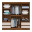 Ver imagem 3 de Roupeiro Casal 6 Portas 4 Gavetas Diplomata Freijó/off Premium - Móveis Arapongas