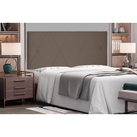 Cabeceira Suspensa King 195cm Suede Aquilla Marrom