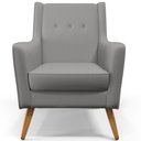 Ver imagem 6 de Kit 02 Poltronas Decorativas com Pés de Madeira Taroba D02 Linho Cinza Escuro C-416 - Lyam Decor