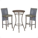 Ver imagem 1 de Mesa Bistrô e 2 Banquetas Roma Marrom Corda Estofado 7 Trama Prata