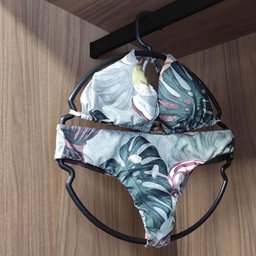 Kit 50 Cabides Redondos para Biquíni Lingerie Plástico Preto Redondo Loja Cinquetti - 3