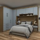 Ver imagem 1 de Quarto Modulado Casal de Canto 6 Peças 8 Portas 4 Gavetas Paris Luciane