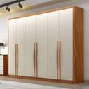 Ver imagem 4 de Guarda Roupa Casal Livorno Plus 6 Portas 4 Gavetas Cinamomo Fendi - Novo Horizonte