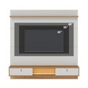 Ver imagem 1 de Painel Home Suspenso Bali com Nicho e Led para Tv até 60 Polegadas Off White Matte Freijó Colibri