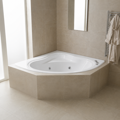 Banheira de Hidromassagem Gold Line Kantho Ouro Fino em Acrílico Branco 220V