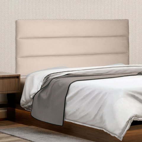 Cabeceira Suspensa Queen 160cm Suede La Itáliana Bege